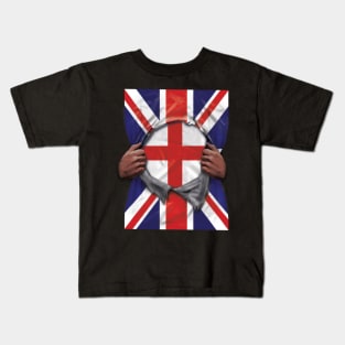 England Flag Great Britain Flag Ripped - Gift for English From England Kids T-Shirt